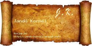 Jandó Kornél névjegykártya