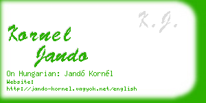 kornel jando business card